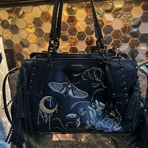 Coach X Chelsea Champlain Black Leather Tattoo Dreamer Handbag
